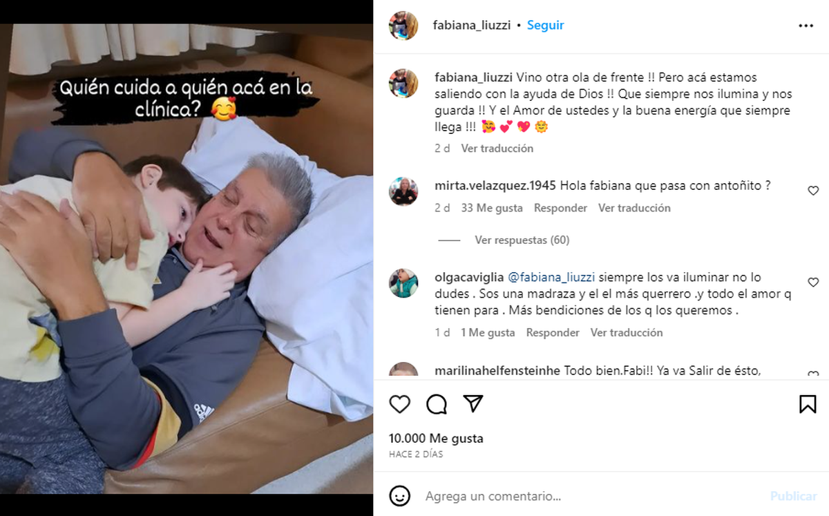 El hijo de Luis Ventura fue internado el sábado.