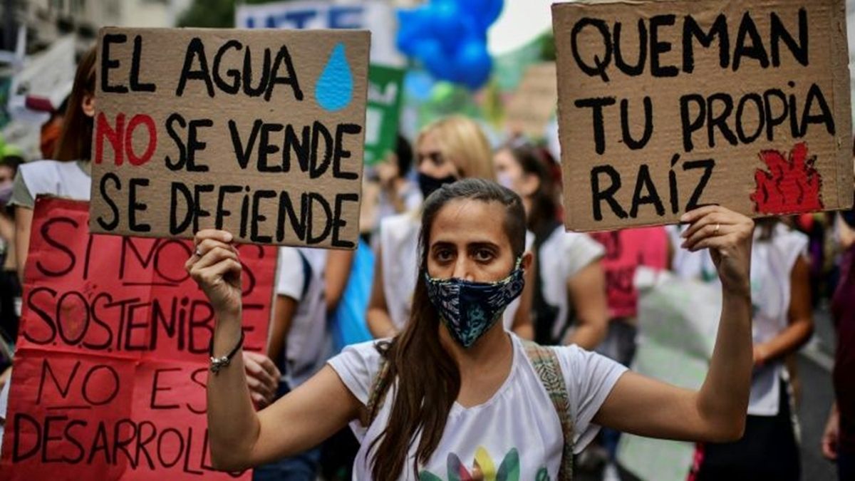 Postal de la manifestación que se realizó el 22 de marzo en Buenos Aires