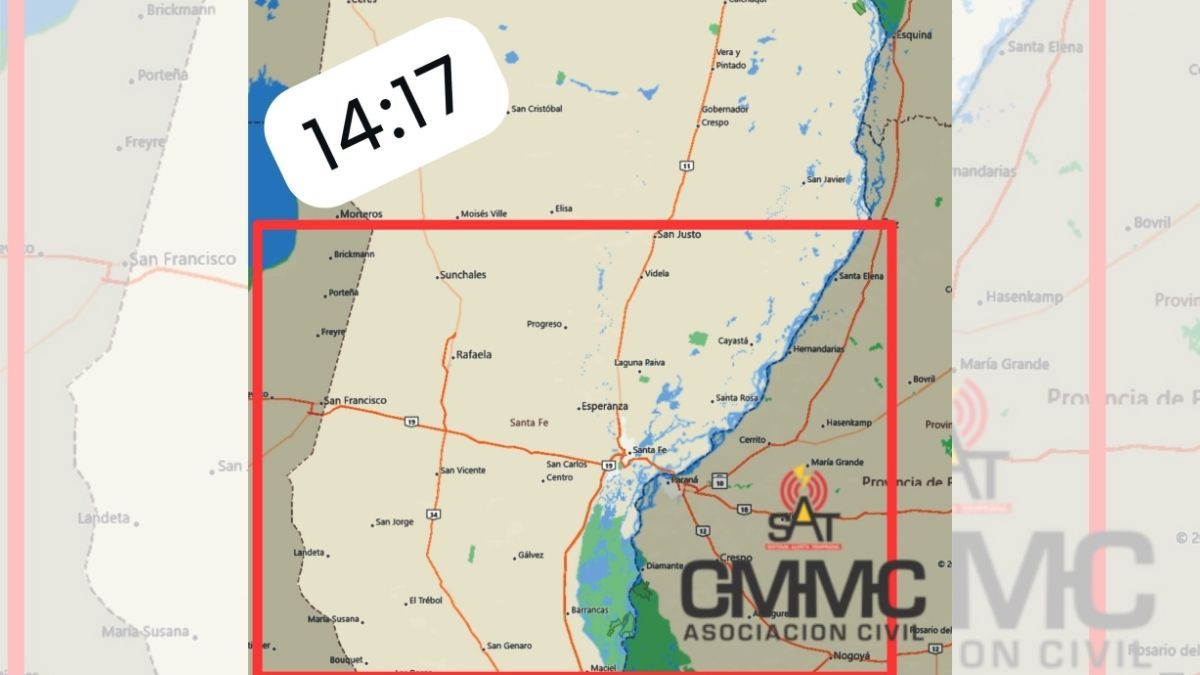 Alertan por tormenta en el centro de la provincia de Santa Fe. Alertan por tormenta en el centro de la provincia de Santa Fe. 
