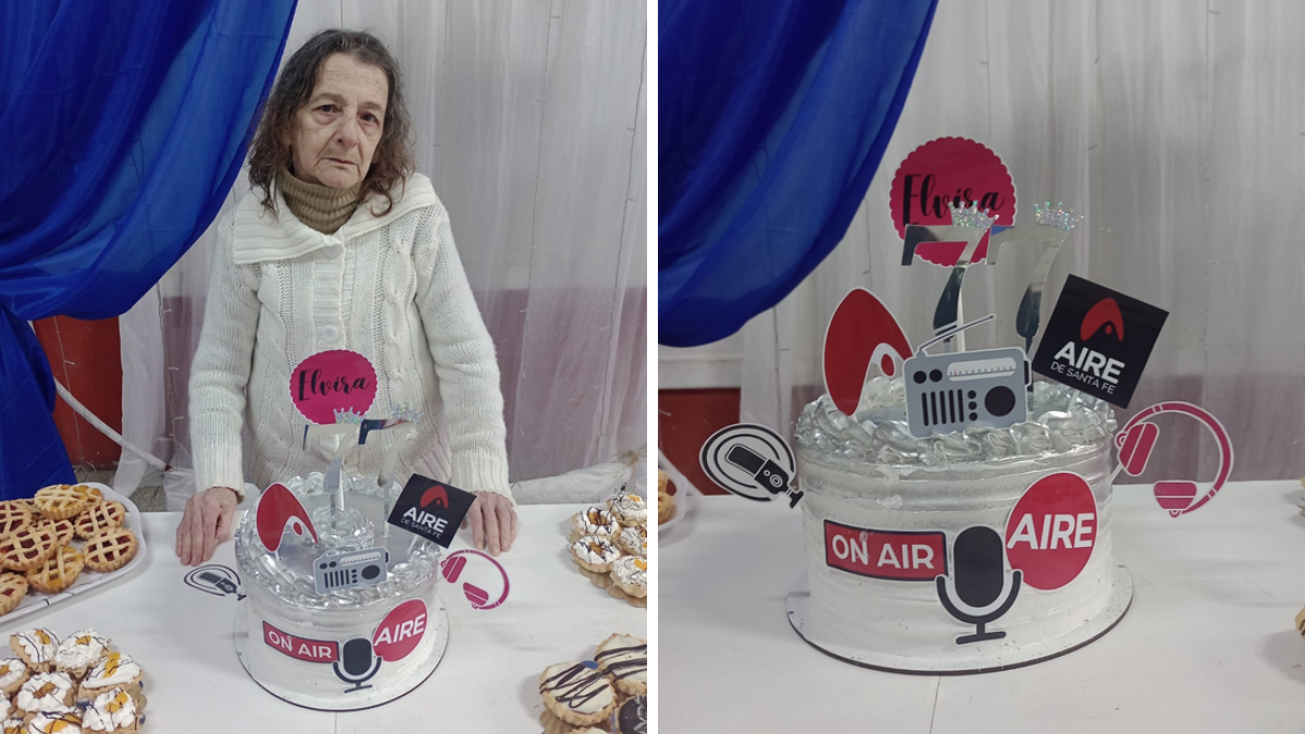 Es fanática de AIRE de Santa Fe y festejó sus 77 años con la temática de su radio preferida