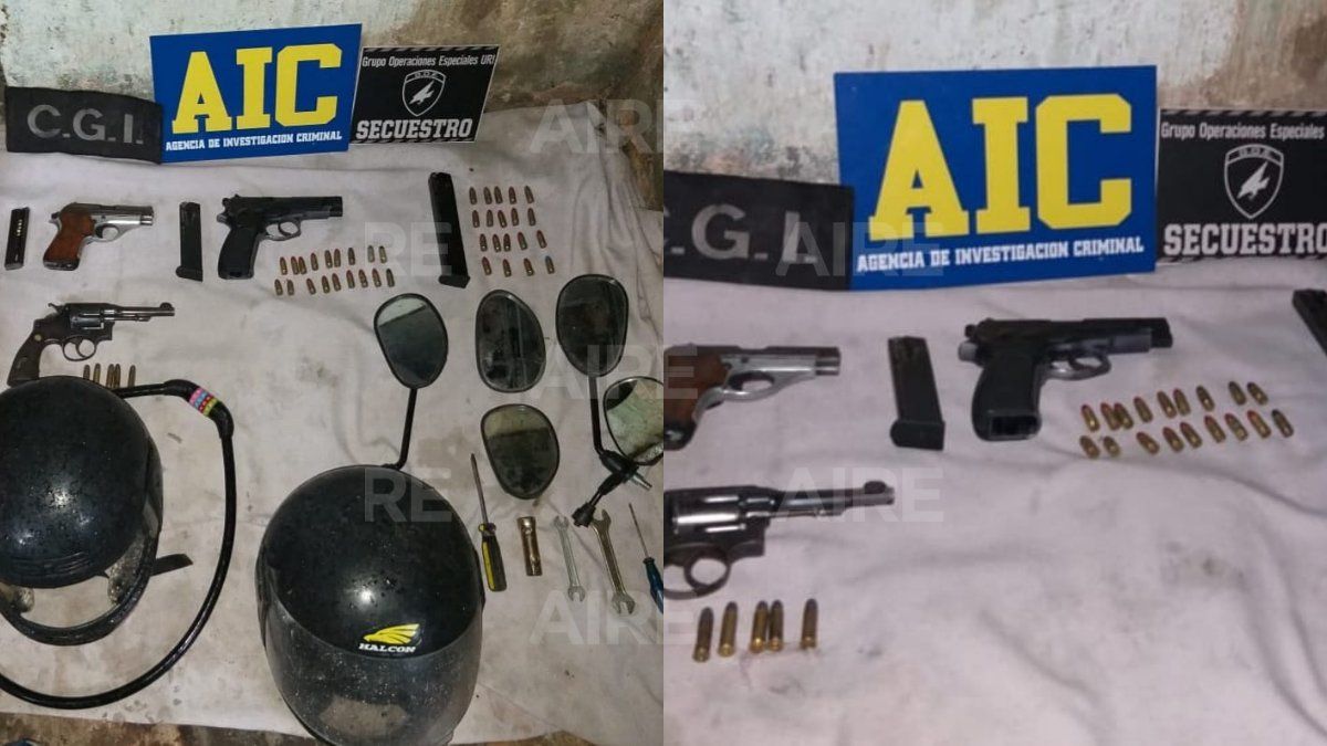 En los allanamientos los efectivos encontraron una gran cantidad de armas y dinero.