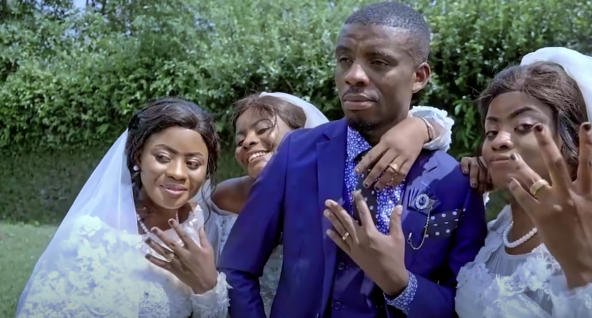 La boda de Luwizo con las trillizas.