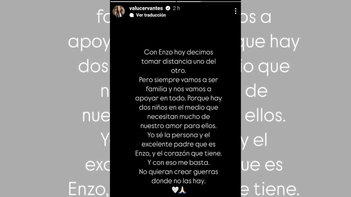 Valentina Cervantes aclaró las cosas sobre su separación de Enzo Fernández. Valentina Cervantes aclaró las cosas sobre su separación de Enzo Fernández.
