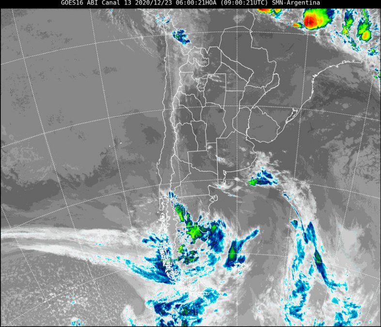 La imagen satelital de la región de Santa Fe.