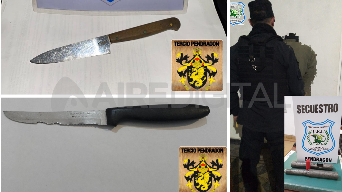 Tres armas incautadas y tres personas detenidas en Santa Fe