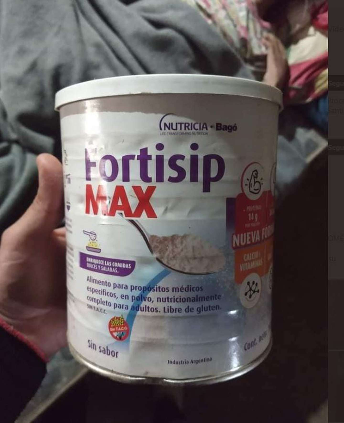 La leche que los médicos le recetaron a Zaira. (Foto: Twitter Gabriel Cordi) 