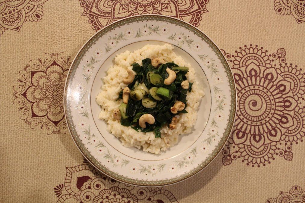 Cómo hacer un risotto con acelgas y batata.