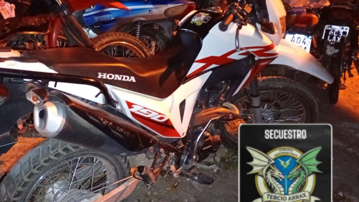 El motovehículo secuestrado. El motovehículo secuestrado.