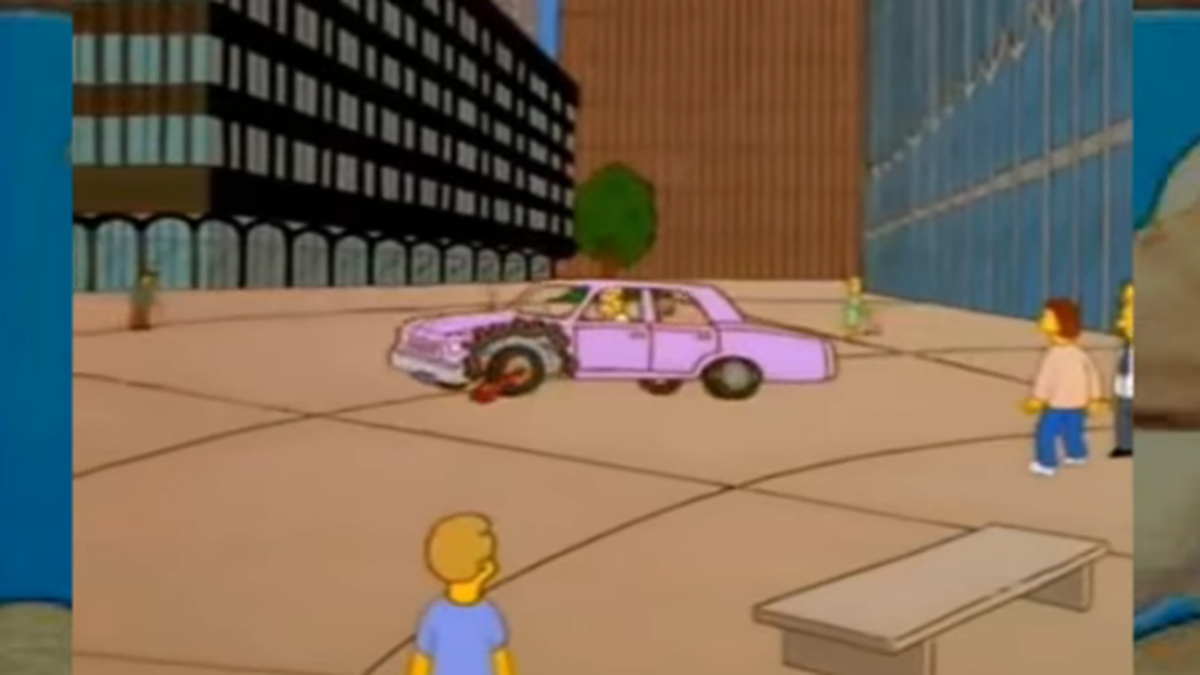 Los Simpson vuelven a hacerlo: un coche con cepo trata de escapar de la  multa