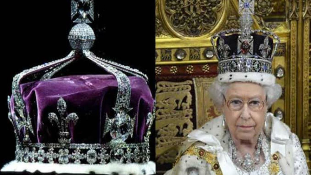 La Corona de la Reina Isabel II, con el famoso diamante Koh-i-noor, se sienta en la Torre de Londres. (Foto: Tim Graham/Getty Images)