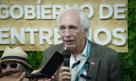 El ministro de Desarrollo Económico de Entre Ríos, Willy Bernaudo, durante la TodoLáctea 2025.