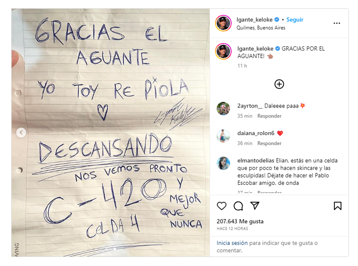 El cantante le agradeció a sus seguidores por apoyarlo.