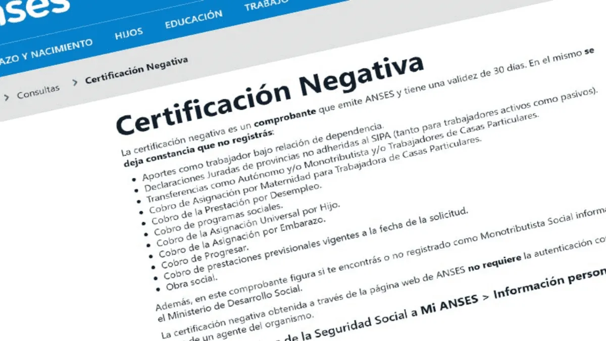 Qué Es La Certificación Negativa De Anses Para Qué Sirve Y Cómo Obtenerla