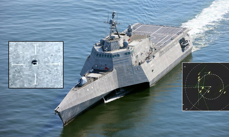 Imágenes confirmadas por el Pentágono: 14 ovnis rodearon un barco de guerra Imágenes confirmadas por el Pentágono: 14 ovnis rodearon un barco de guerra