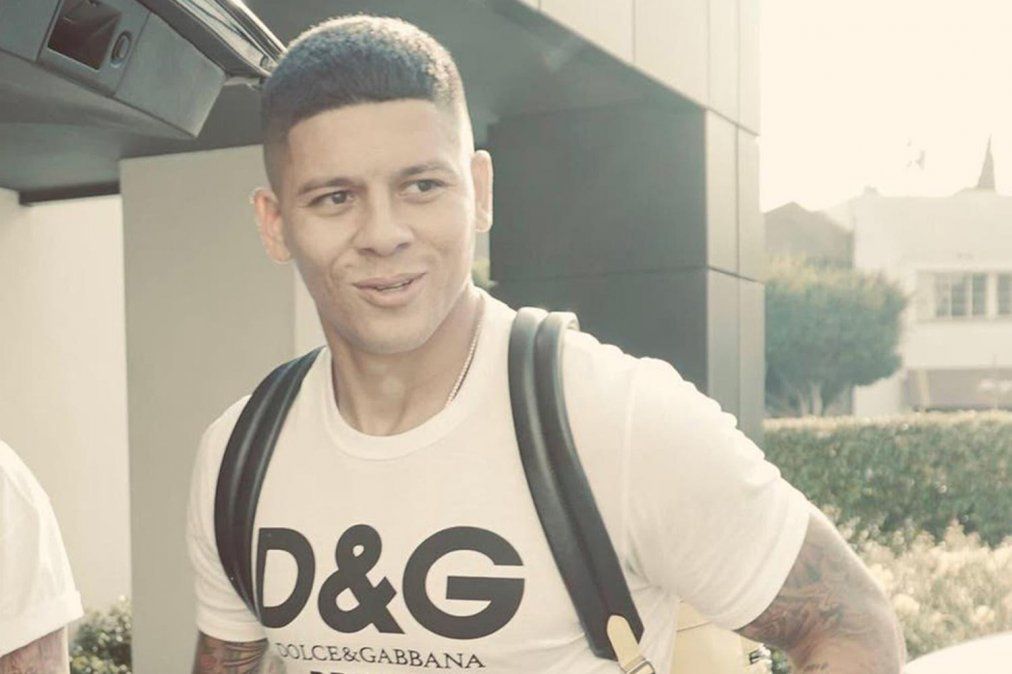 Marcos Rojo entrenó en el predio que Boca tiene en Ezeiza