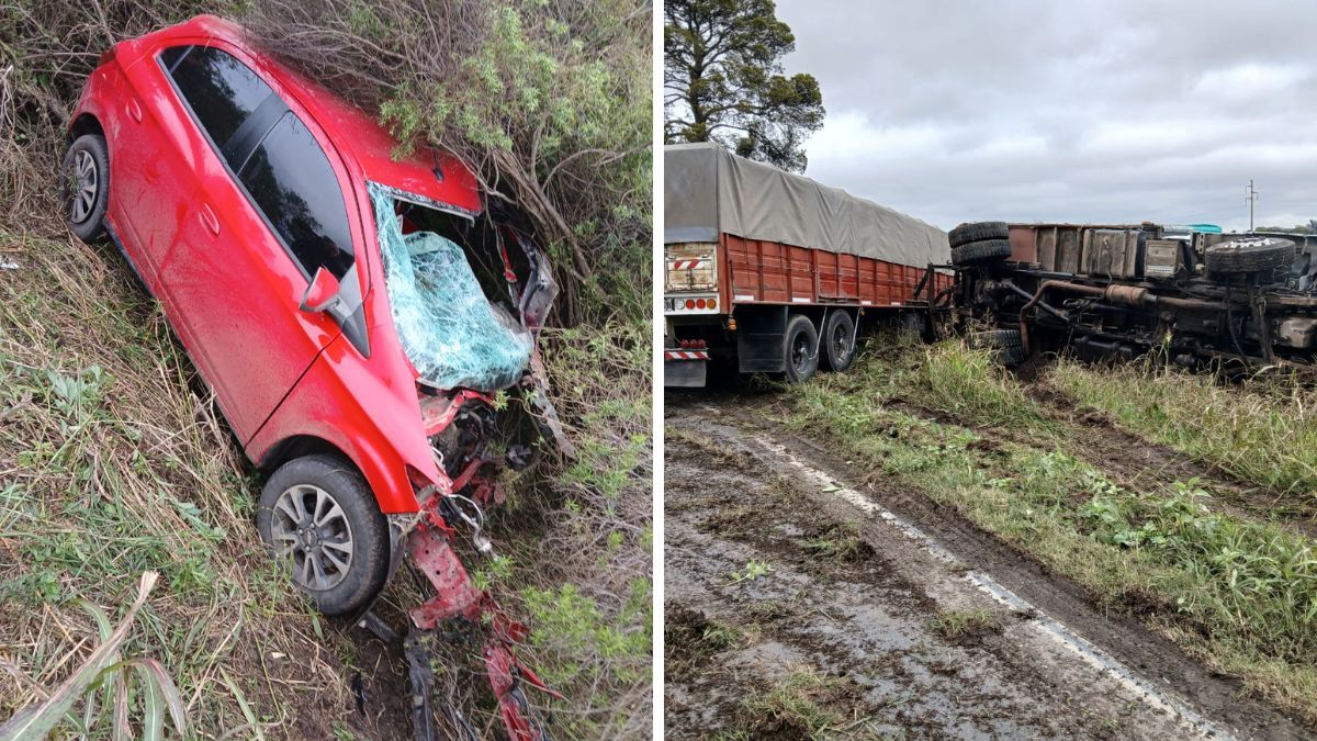 Un policía resultó herido en un fuerte accidente en Ruta 11.