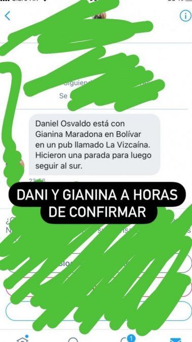 Las pruebas del romance entre Gianinna Maradona y Daniel Osvaldo