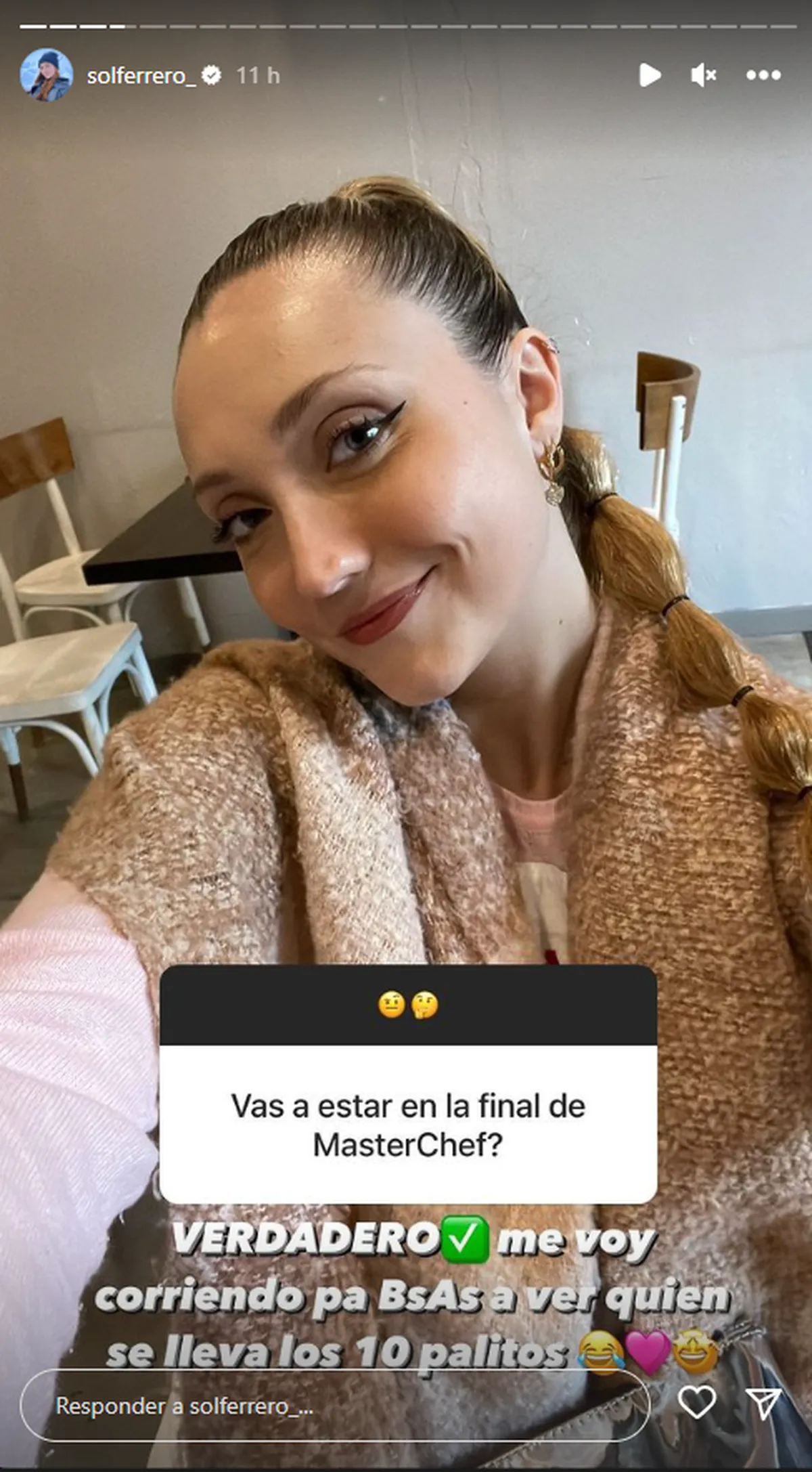 María Sol Ferrero reveló un dato de la final de MasterChef Argentina. María Sol Ferrero reveló un dato de la final de MasterChef Argentina.