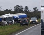 El vehículo de menor porte impactó de frente contra el camión y terminó desplazándose hacia la banquina. El vehículo de menor porte impactó de frente contra el camión y terminó desplazándose hacia la banquina.