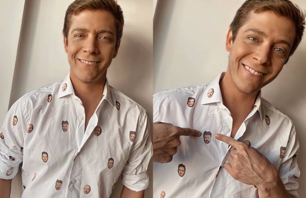 Gastón Dalmau tenía una camisa con la cara de los jurados y fue piropeado por Damián Betular en MasterChef Celebrity 2.