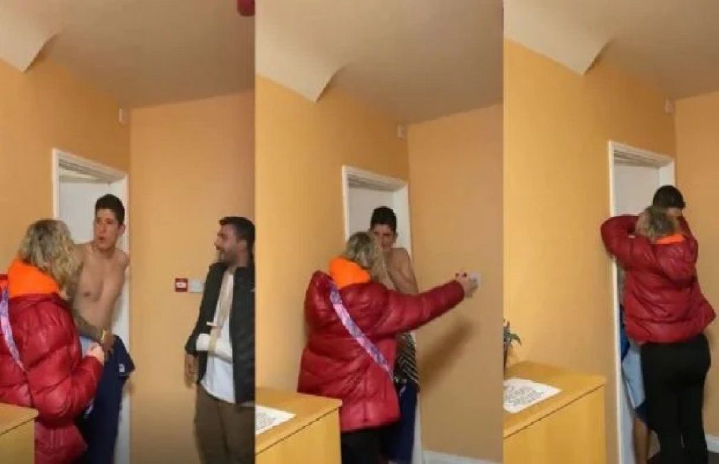 Inesperada reacción de un joven tras recibir de sorpresa a su madre en Irlanda