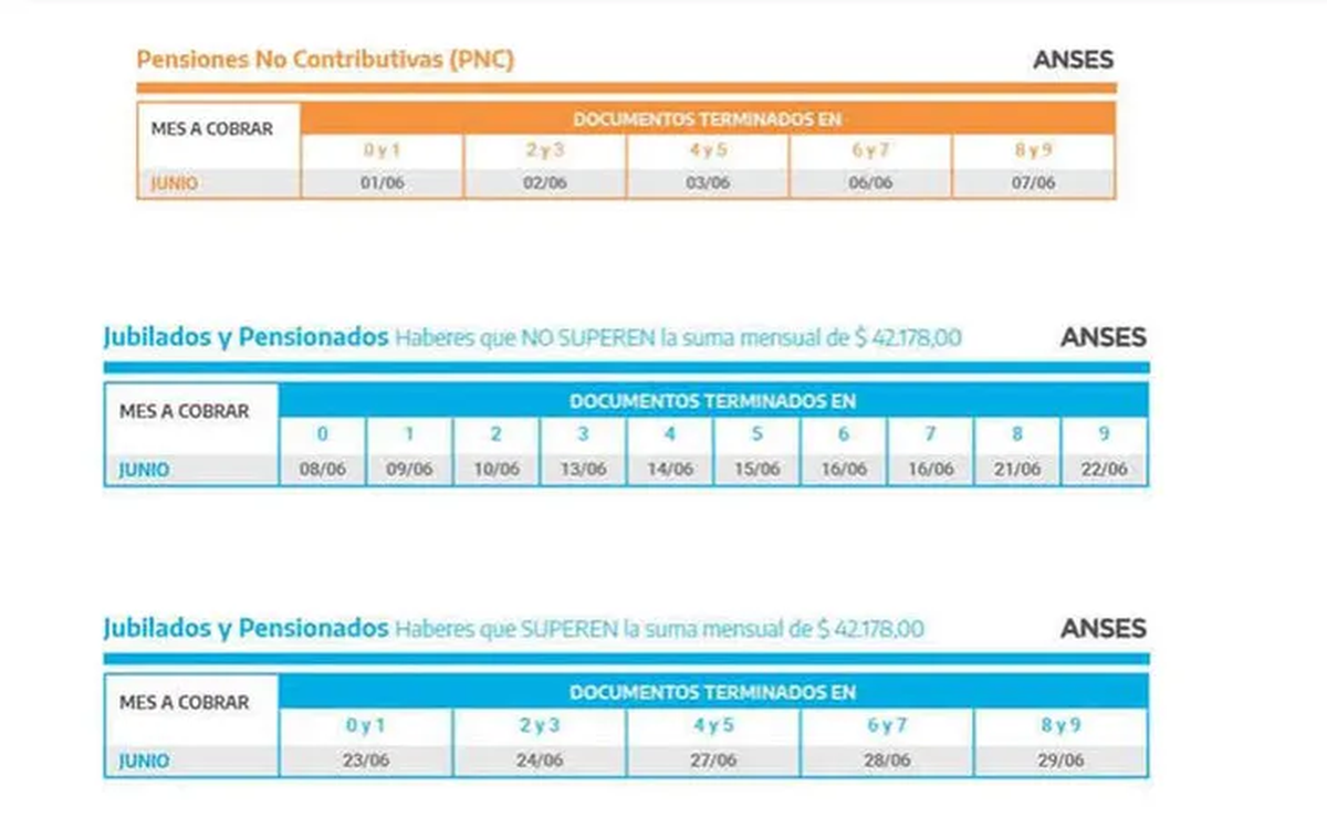 Anses inform&oacute; el cronograma de pagos para el mes de junio.