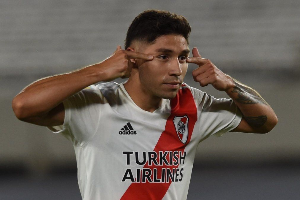 Gonzalo Montiel se lesionó y es duda para el partido entre River y Atlético Mineiro por la Copa Libertadores.