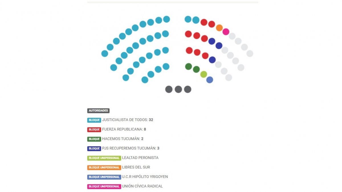 Si bien el partido Justicialista posee la mayoría de Diputados en la cámara, la ruptura entre el Gobernador Manzur y el Vicegobernador Jaldo genera un clima hostil en el recinto.