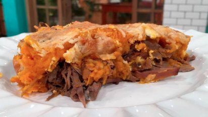 Pastel de tapa de asado y calabaza