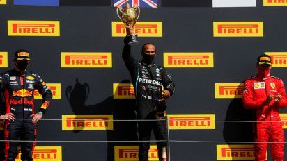 ¡Hasta con tres ruedas!: Hamilton ganó en Silverstone y se afirma como líder en la Fórmula 1