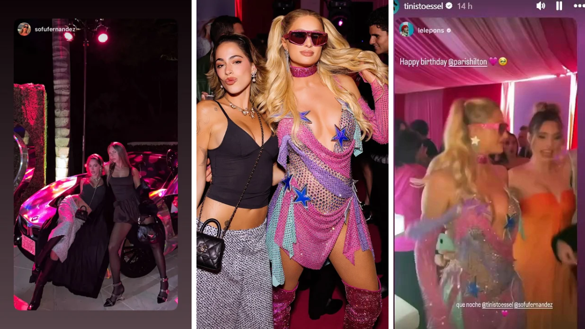 Paris Hilton a puro festejo con Tini Stoessel. Paris Hilton a puro festejo con Tini Stoessel.