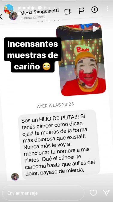 Piñón Fijo mostró las atrocidades que le dicen en las redes.