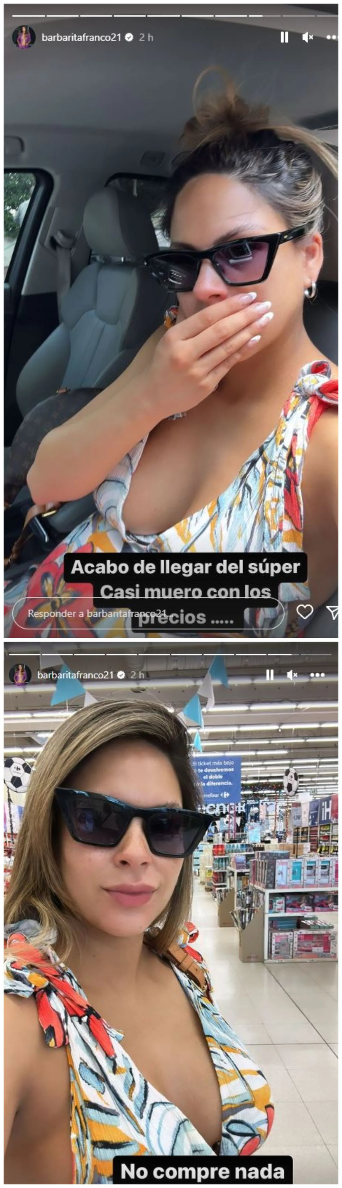 Barby Franco se horrorizó con los precios del supermercado.