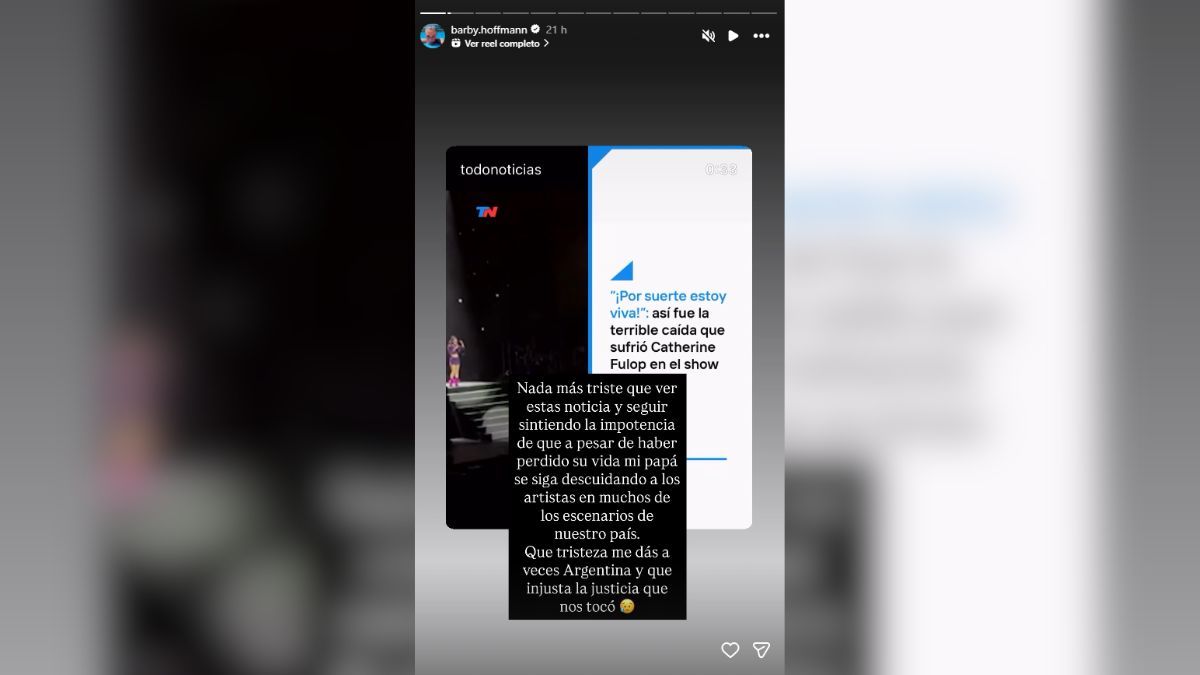 La hija de Sergio Denis, indignada tras la caída de Catherine Fulop. La hija de Sergio Denis, indignada tras la caída de Catherine Fulop.