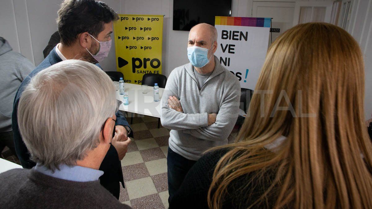 Horacio Rodríguez Larreta visitó el local del PRO en Santa Fe este sábado.