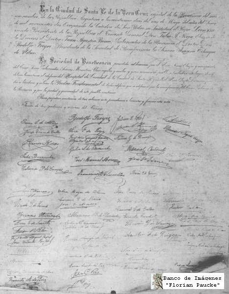 Documentos de la colocación de la piedra fundamental del nuevo edificio del Hospital de Caridad