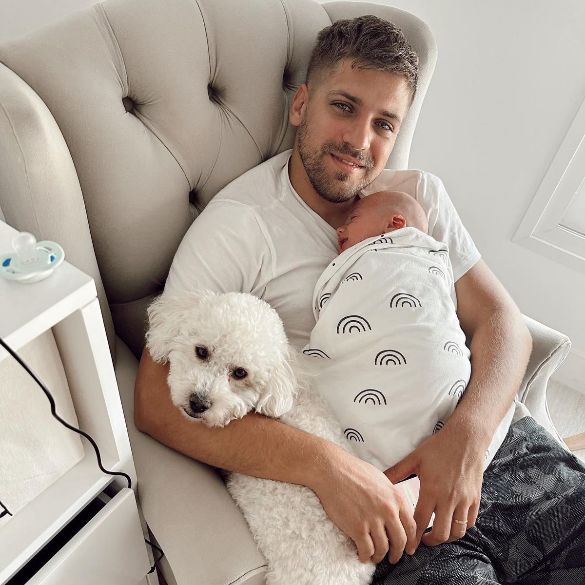 Lucas Rodríguez con el hijo que tuvo con Barbie Vélez