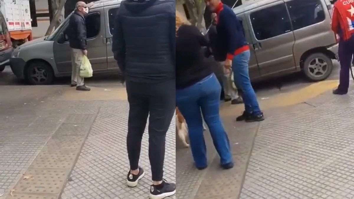 Ataque de furia: un ciego golpeó con su bastón una camioneta mal estacionada