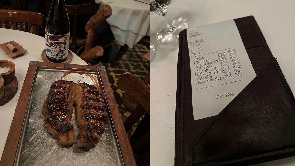 Fueron a Don Julio y mostraron el ticket final.