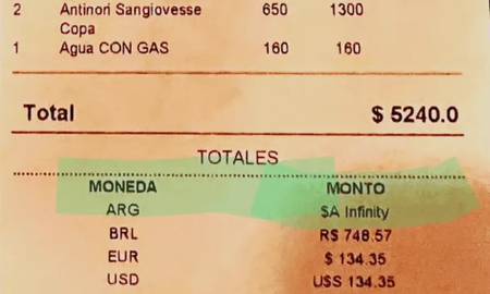 Insólito: un bar de Uruguay se burla del peso argentino y desató una ola de memes Insólito: un bar de Uruguay se burla del peso argentino y desató una ola de memes