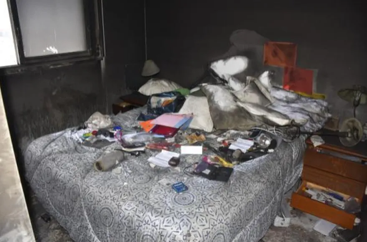 Las fotos del departamento de Felipe Pettinato luego del incendio.