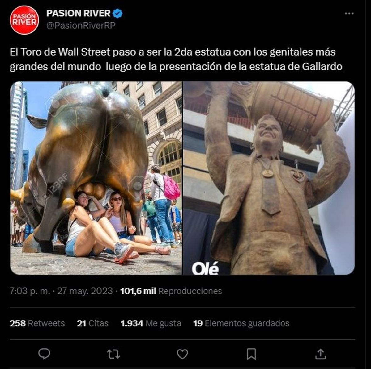 Los usuarios de las redes se burlaron de la estatua de Marcelo Gallardo e hicieron memes.
