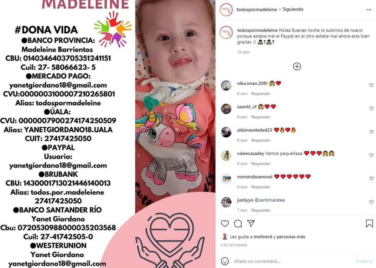 &ldquo;Todos por Madeleine&rdquo;, la causa que promueve Santiago Maratea.