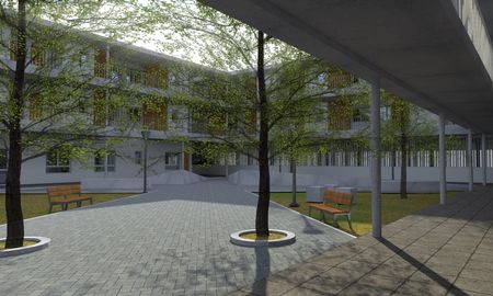 Así se verán las viviendas en Villa Setúbal y el edificio de la UTN. Así se verán las viviendas en Villa Setúbal y el edificio de la UTN.