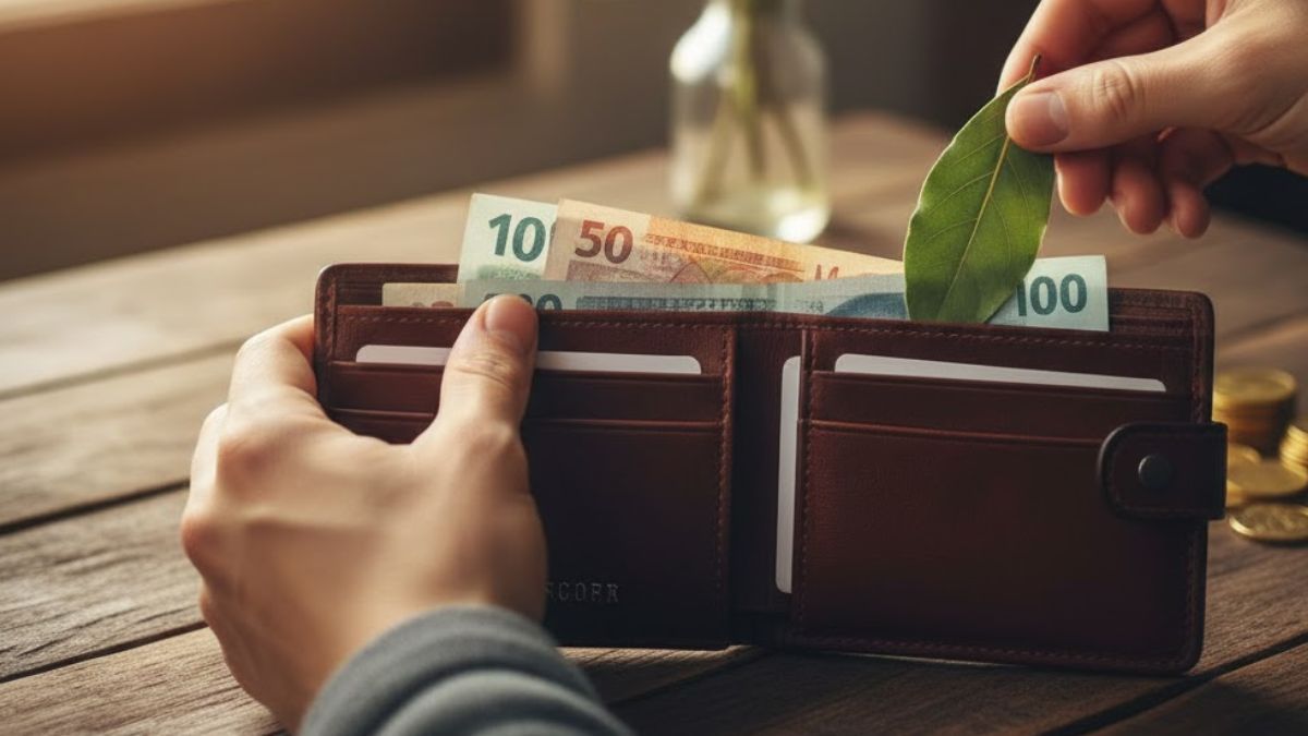 Llevar una hoja de laurel en tu billetera.