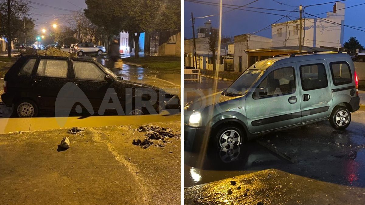 Dos vehículos cayeron en pozos donde se repara la calzada en la zona de Martín Zapata y Avellaneda