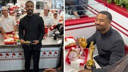 Michael B. Jordan celebró su consagración como Mejor Actor con una hamburguesa en Los Ángeles.