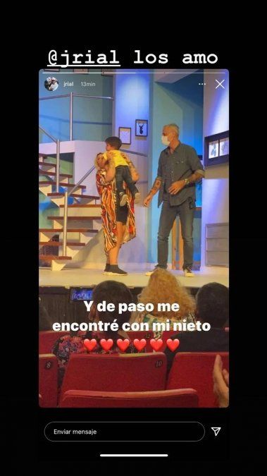 Jorge Rial subió al escenario con Fran tras la culminación de la obra 