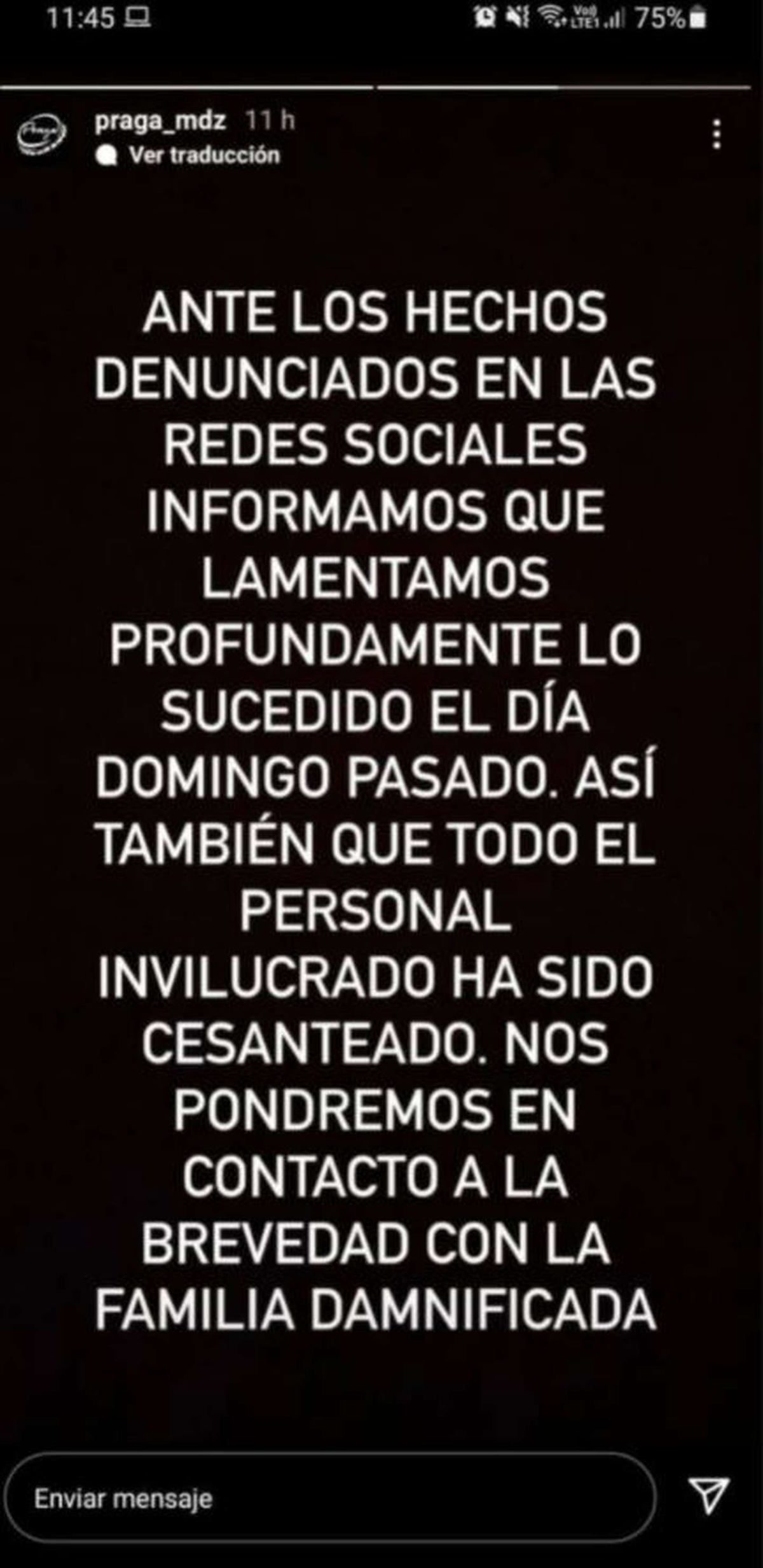 El comunicado del boliche tras la agresi&oacute;n.