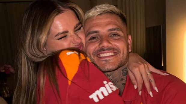 Mauro Icardi y la China Suárez festejaron el título del Galatasaray con besos y abrazos en pleno estadio.